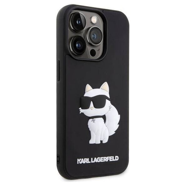 Original Case IPHONE 14 PRO MAX Karl Lagerfeld Hardcase Rubber Choupette 3D (KLHCP14X3DRKHNK) black 3666339122690