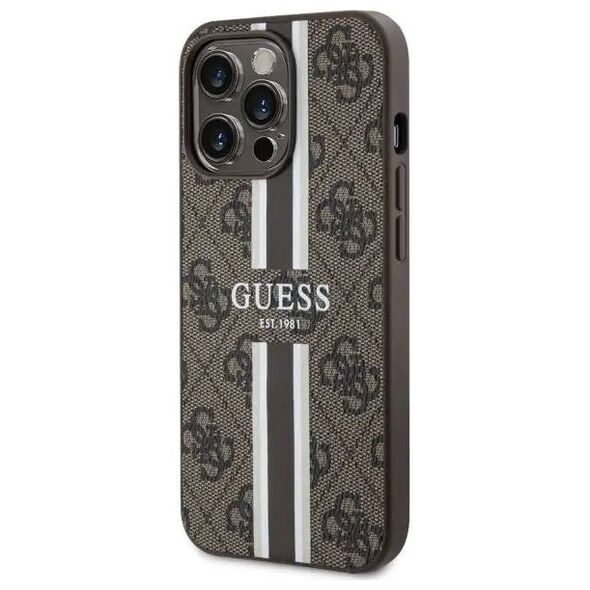 Original Case IPHONE 11 / XR Guess Hardcase 4G Printed Stripe MagSafe (GUHMN61P4RPSW) brown 3666339119713