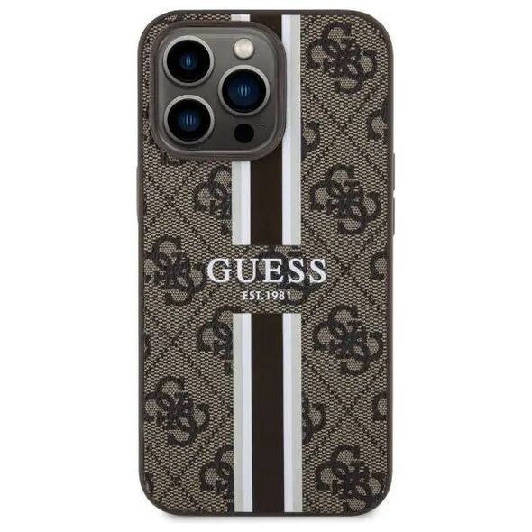 Original Case IPHONE 11 / XR Guess Hardcase 4G Printed Stripe MagSafe (GUHMN61P4RPSW) brown 3666339119713