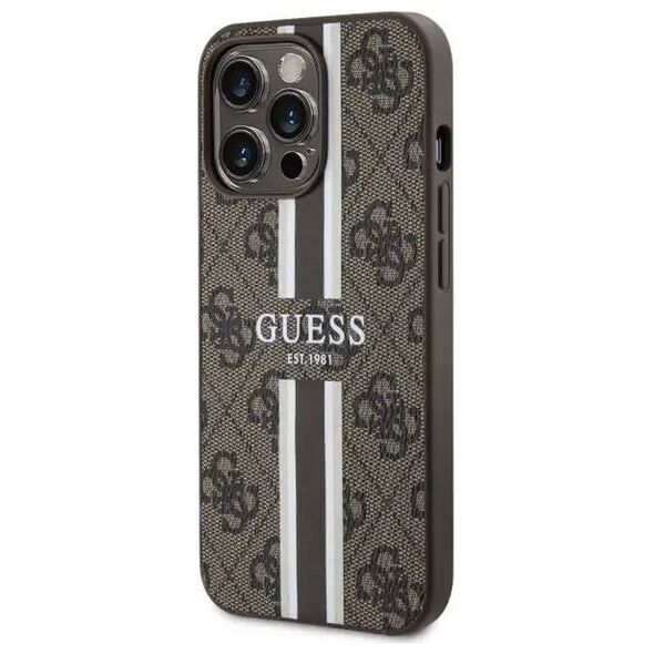 Original Case IPHONE 13 PRO MAX Guess Hardcase 4G Printed Stripe MagSafe (GUHMP13XP4RPSW) brown 3666339119768
