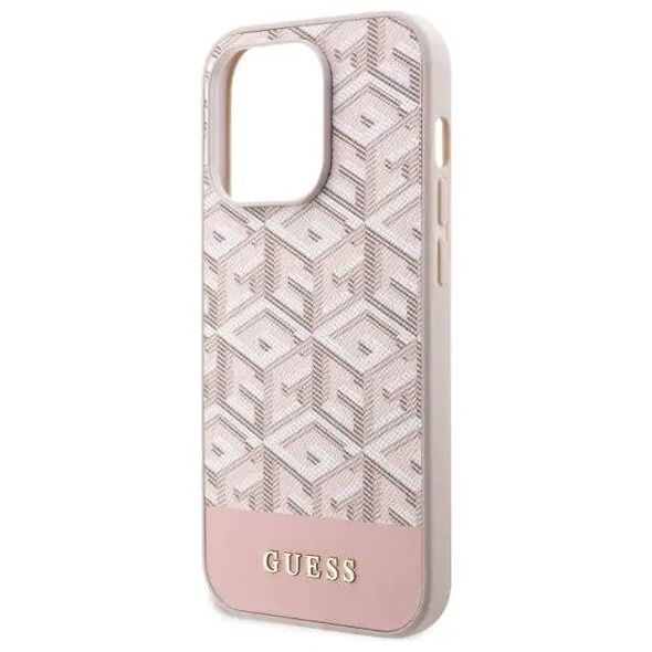 Original Case IPHONE 14 PRO Guess Hardcase GCube Stripes MagSafe (GUHMP14LHGCFSEP) pink 3666339112523