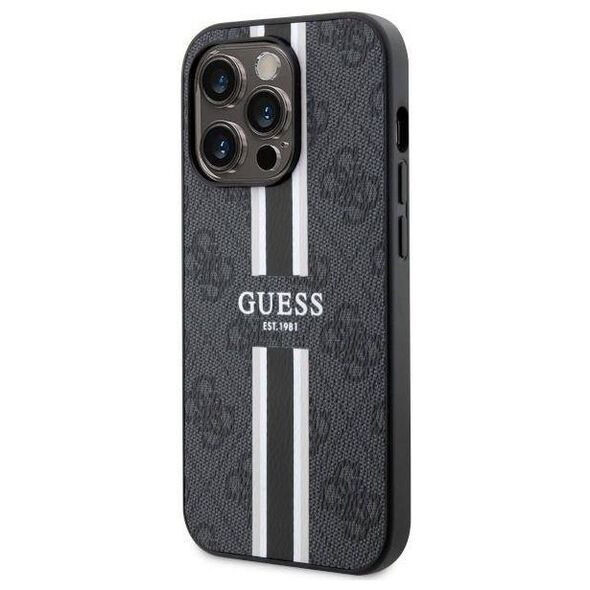 Original Case IPHONE 14 PRO Guess Hardcase 4G Printed Stripe MagSafe (GUHMP14LP4RPSK) black 3666339119690