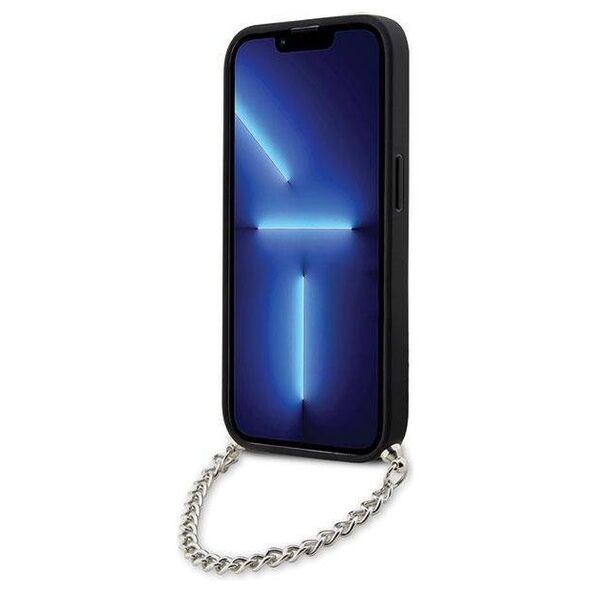 Original Case IPHONE 14 PRO Karl Lagerfeld Hardcase Saffiano Monogram Chain (KLHCP14LSACKLHPG) silver 3666339122928