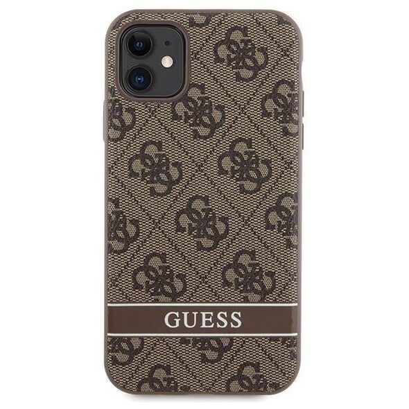 Original Case IPHONE 11 / XR Guess Hardcase 4G Stripe (GUHCN61P4SNW) brown 3666339170110