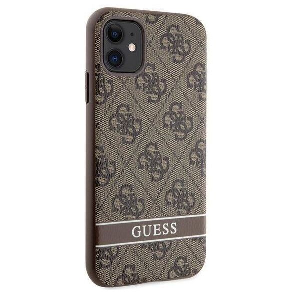 Original Case IPHONE 11 / XR Guess Hardcase 4G Stripe (GUHCN61P4SNW) brown 3666339170110