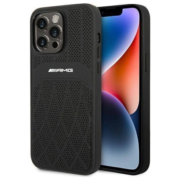Case IPHONE 14 PRO MAX Mercedes AMG Hardcase Leather Curved Lines MagSafe black 3666339071974