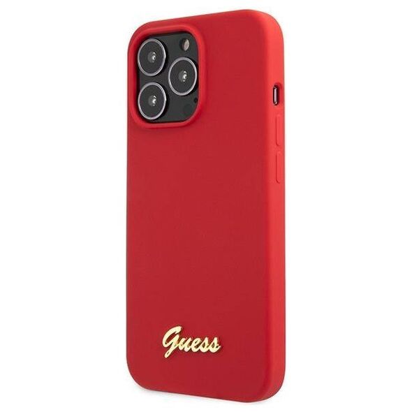 Original Case IPHONE 13 PRO MAX Guess Hard Case Silicone Vintage Gold Logo red 3666339033941