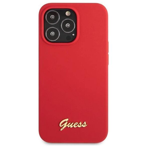 Original Case IPHONE 13 PRO MAX Guess Hard Case Silicone Vintage Gold Logo red 3666339033941
