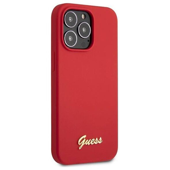 Original Case IPHONE 13 PRO MAX Guess Hard Case Silicone Vintage Gold Logo red 3666339033941