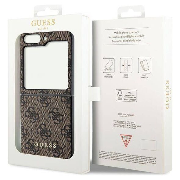 Original Case SAMSUNG GALAXY Z FLIP 5 Guess Hardcase 4G Charms Collection (GUHCZF5GF4GBR) brown 3666339171957