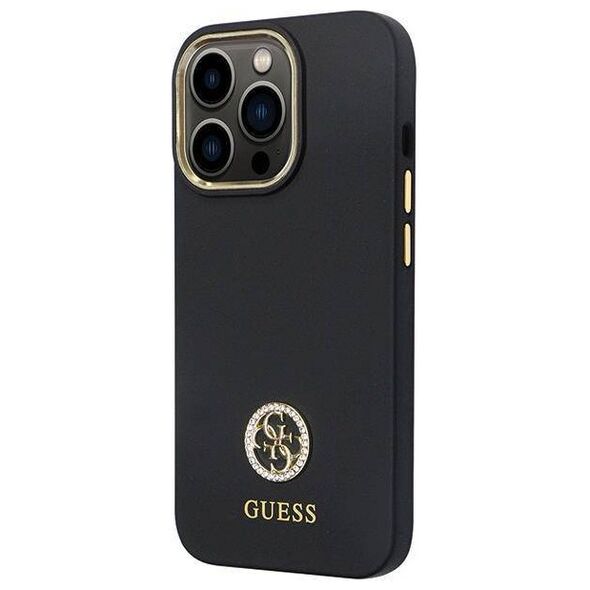 Original Case IPHONE 13 PRO Guess Hardcase Silicone Logo Strass 4G (Guhcp13lm4dgpk) black 3666339148423