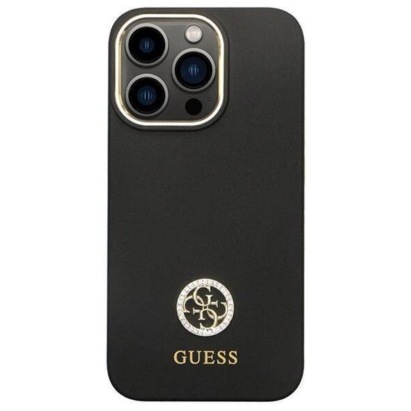 Original Case IPHONE 13 PRO Guess Hardcase Silicone Logo Strass 4G (Guhcp13lm4dgpk) black 3666339148423