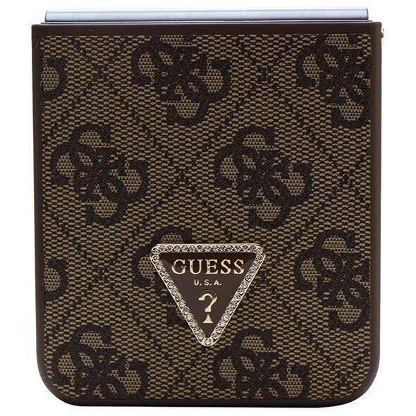Original Case SAMSUNG GALAXY Z FLIP 5 Guess Hardcase Leather 4G Triangle Strass (GUHCZF5P4TDPW) brown 3666339173913