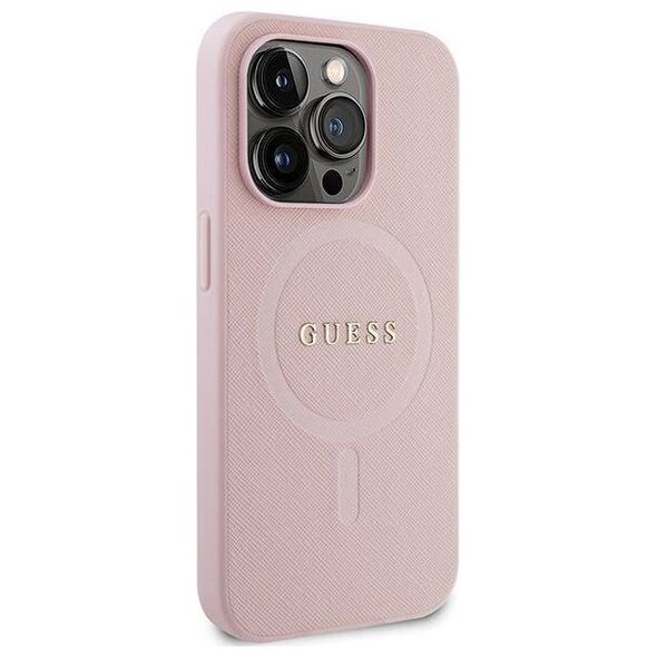 Original Case IPHONE 13 PRO Guess Hardcase Saffiano MagSafe (GUHMP13LPSAHMCP) pink 3666339156121