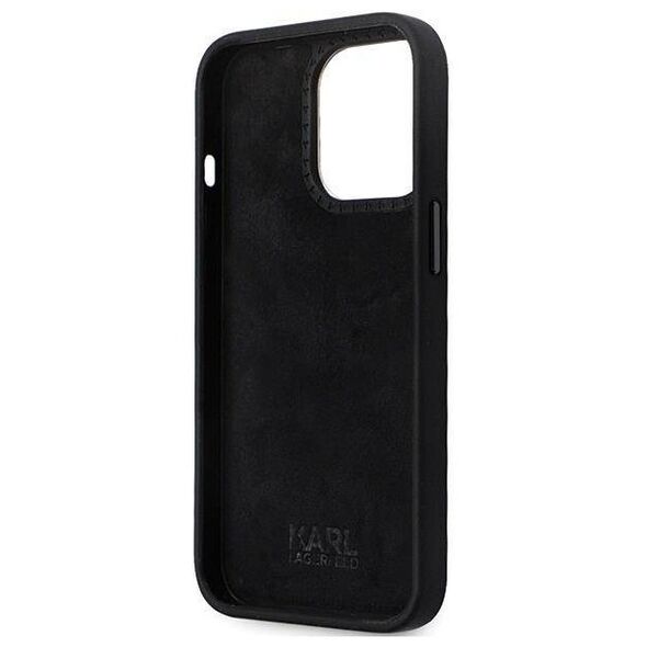 Original Case IPHONE 14 PRO Karl Lagerfeld Silicone Ikonik Metal Pin (KLHCP14LSMHKNPK) black 3666339165970