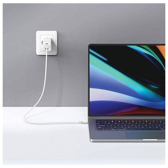 Wall Charger USAMS 2xUSB-C+1xUSB 65W (only head) GaN PD3.0 +QC3.0 Fast Charging gradient blue Sandru Series CC180TC04 (US-CC180) 6958444905198