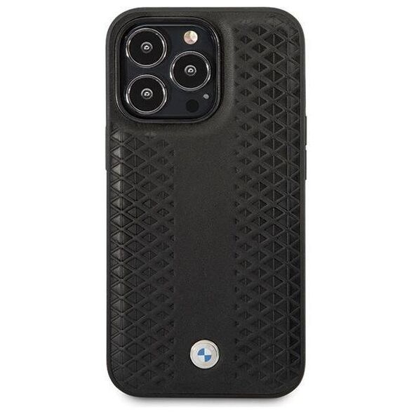 Original Case IPHONE 14 PRO BMW Leather Diamond Pattern (BMHCP14L22RFGK) black 3666339066543