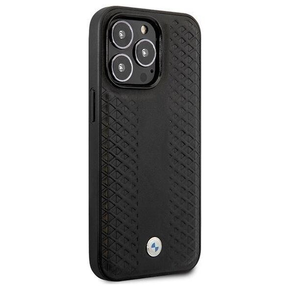 Original Case IPHONE 14 PRO BMW Leather Diamond Pattern (BMHCP14L22RFGK) black 3666339066543