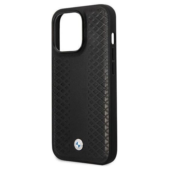 Original Case IPHONE 14 PRO BMW Leather Diamond Pattern (BMHCP14L22RFGK) black 3666339066543