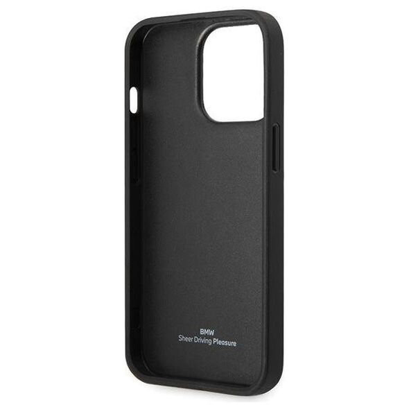 Original Case IPHONE 14 PRO BMW Leather Diamond Pattern (BMHCP14L22RFGK) black 3666339066543