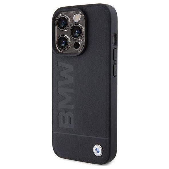 Original Case APPLE IPHONE 15 PRO BMW Hardcase Leather Hot Stamp MagSafe (BMHMP15LSLLBK) black 3666339145361