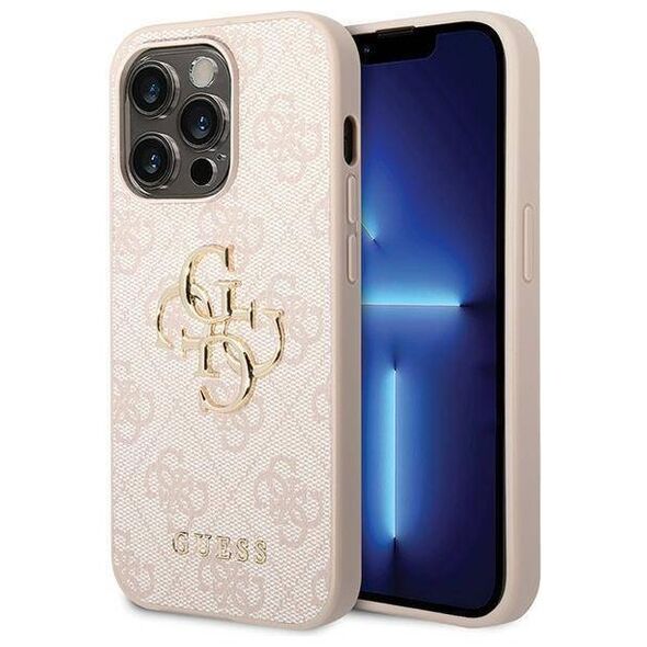Original Case APPLE IPHONE 15 PRO Guess Hardcase 4G Big Metal Logo (GUHCP15L4GMGPI) pink 3666339171605