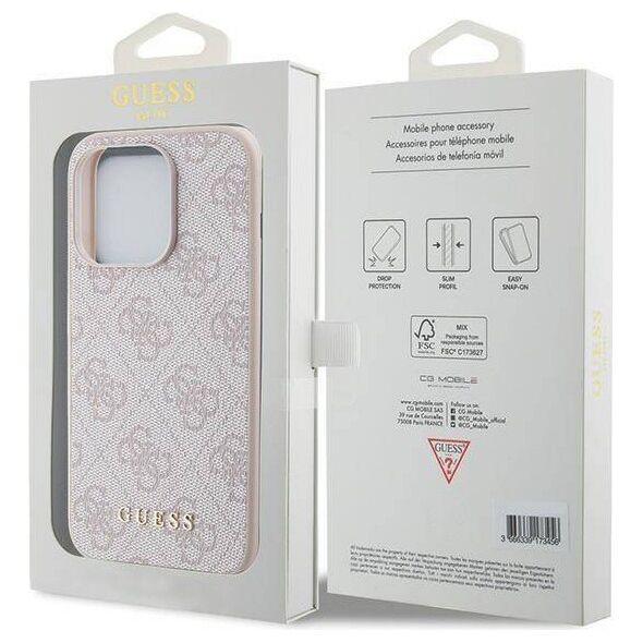 Original Case APPLE IPHONE 15 PRO Guess Hardcase 4G Big Metal Logo (GUHCP15LG4GFPI) pink 3666339171803