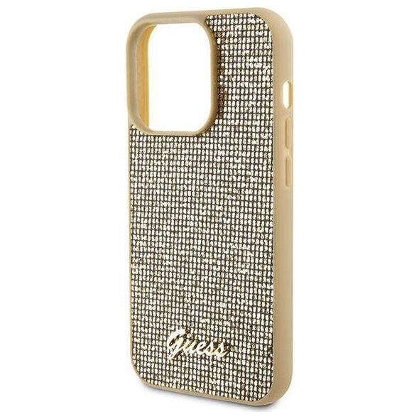 Original Case APPLE IPHONE 15 PRO Guess Hardcase Disco Metal Script (GUHCP15LPMSDGSD) gold 3666339173593