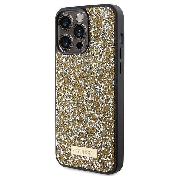 Original Case APPLE IPHONE 15 PRO MAX Guess Hardcase Rhinestone Metal Logo (GUHCP15XPFGSBSD) yellow 3666339153557