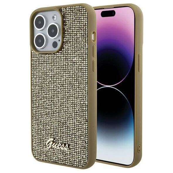 Original Case APPLE IPHONE 15 PRO MAX Guess Hardcase Disco Metal Script (GUHCP15XPMSDGSD) gold 3666339173609