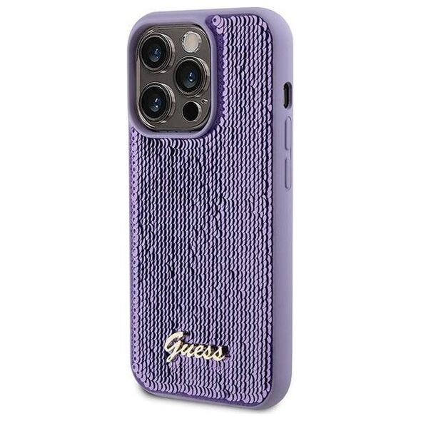 Original Case APPLE IPHONE 15 PRO MAX Guess Hardcase Sequin Script Metal (GUHCP15XPSFDGSU) purple 3666339176259