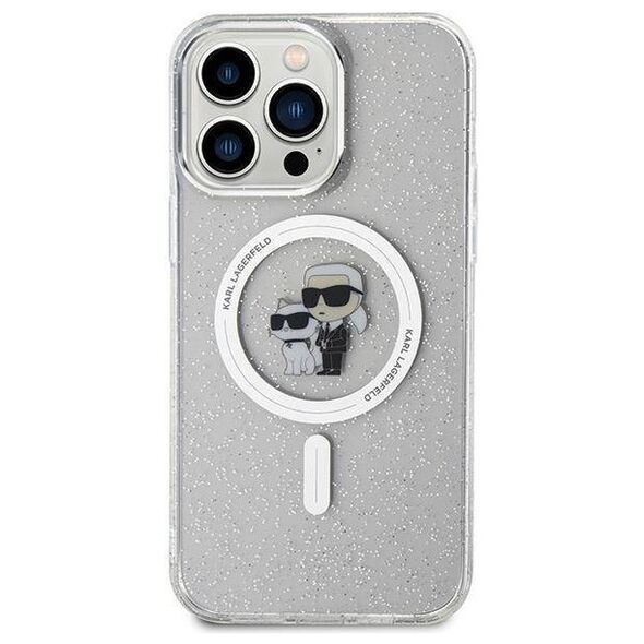 Original Case APPLE IPHONE 15 PRO MAX Karl Lagerfeld Hardcase Karl&Choupette Glitter MagSafe (KLHMP15XHGKCNOT) transparent 3666339162788