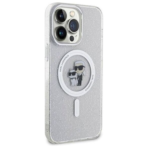 Original Case APPLE IPHONE 15 PRO MAX Karl Lagerfeld Hardcase Karl&Choupette Glitter MagSafe (KLHMP15XHGKCNOT) transparent 3666339162788