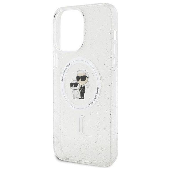 Original Case APPLE IPHONE 15 PRO MAX Karl Lagerfeld Hardcase Karl&Choupette Glitter MagSafe (KLHMP15XHGKCNOT) transparent 3666339162788