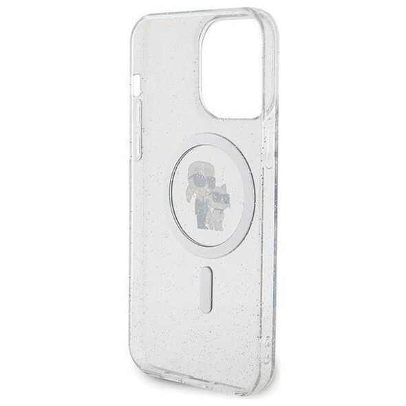 Original Case APPLE IPHONE 15 PRO MAX Karl Lagerfeld Hardcase Karl&Choupette Glitter MagSafe (KLHMP15XHGKCNOT) transparent 3666339162788