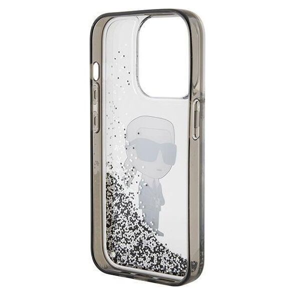 Original Case APPLE IPHONE 15 PRO Karl Lagerfeld Hardcase Liquid Glitter Ikonik (KLHCP15LLKKNSK) transparent 3666339164096