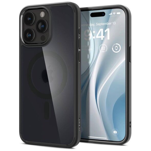 Case APPLE IPHONE 15 PRO MAX Spigen Ultra Hybrid Mag MagSafe Frost Black transparent 8809896749305