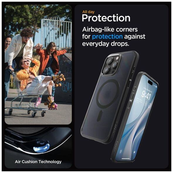 Case APPLE IPHONE 15 PRO MAX Spigen Ultra Hybrid Mag MagSafe Frost Black transparent 8809896749305