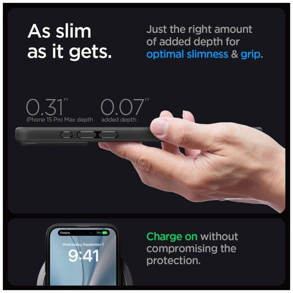 Case APPLE IPHONE 15 PRO MAX Spigen Ultra Hybrid Mag MagSafe Frost Black transparent 8809896749305
