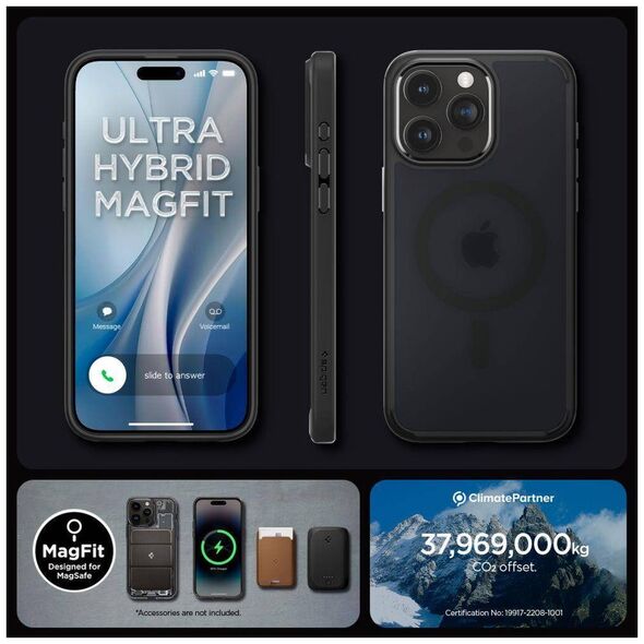 Case APPLE IPHONE 15 PRO MAX Spigen Ultra Hybrid Mag MagSafe Frost Black transparent 8809896749305