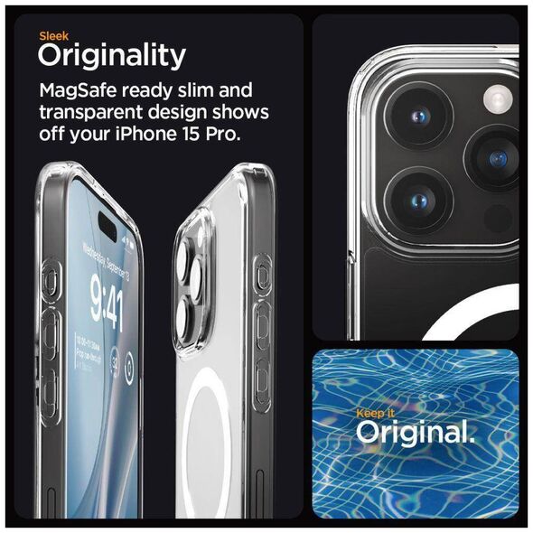 Case APPLE IPHONE 15 PRO Spigen Ultra Hybrid Mag MagSafe White transparent 8809896750462