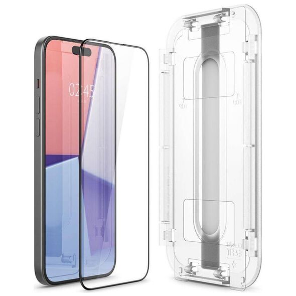 Tempered Glass APPLE IPHONE 15 PLUS Spigen Glas.tr "EZ Fit" black 8809896752114
