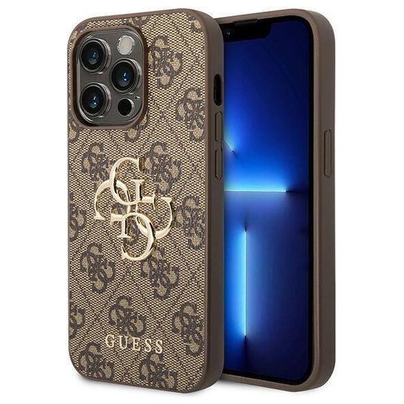 Original Case APPLE IPHONE 15 PRO Guess Hardcase 4G Big Metal Logo (GUHCP15L4GMGBR) brown 3666339171520