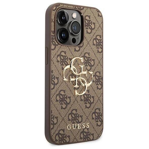 Original Case APPLE IPHONE 15 PRO Guess Hardcase 4G Big Metal Logo (GUHCP15L4GMGBR) brown 3666339171520