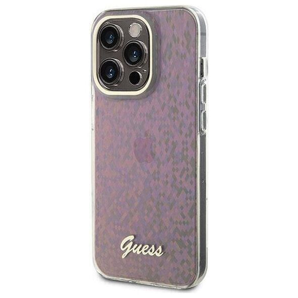 Original Case APPLE IPHONE 15 PRO Guess Hardcase IML Faceted Mirror Disco Iridescent (GUHCP15LHDECMP) pink 3666339172619