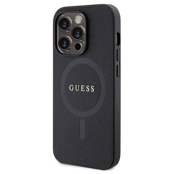 Original Case APPLE IPHONE 15 PRO Guess Hardcase Saffiano MagSafe (GUHMP15LPSAHMCK) black 3666339155780