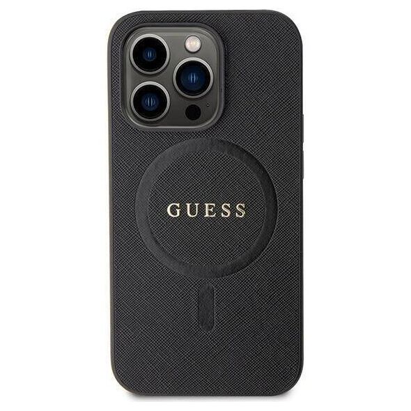 Original Case APPLE IPHONE 15 PRO Guess Hardcase Saffiano MagSafe (GUHMP15LPSAHMCK) black 3666339155780