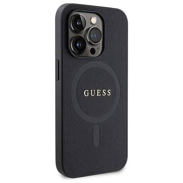 Original Case APPLE IPHONE 15 PRO Guess Hardcase Saffiano MagSafe (GUHMP15LPSAHMCK) black 3666339155780
