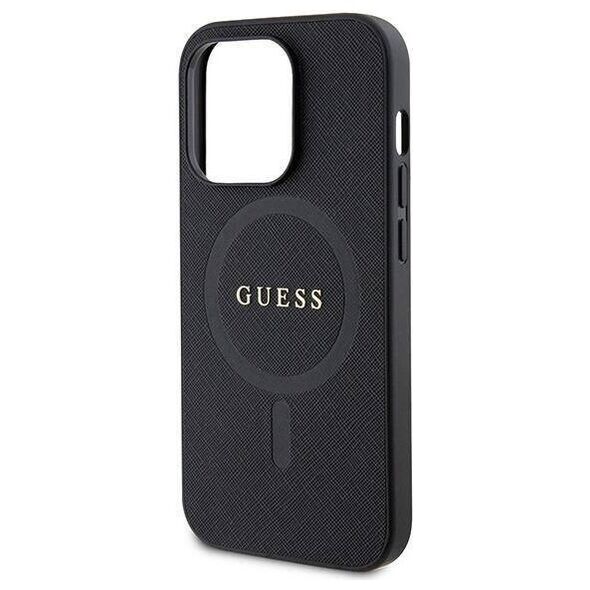 Original Case APPLE IPHONE 15 PRO Guess Hardcase Saffiano MagSafe (GUHMP15LPSAHMCK) black 3666339155780