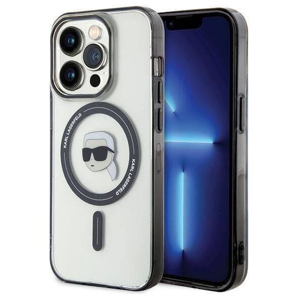 Original Case APPLE IPHONE 15 PRO MAX Karl Lagerfeld Hardcase IML Karl`s Head MagSafe (KLHMP15XHKHNOTK) transparent 3666339161941
